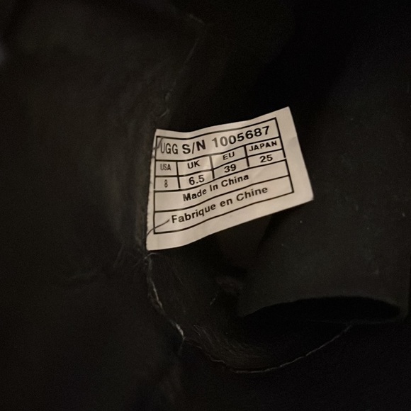 Women’s Black UGG Suede Combat Boots, Size 8 - Picture 7 of 7
